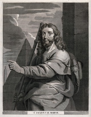 Saint James the Great. Line engraving.