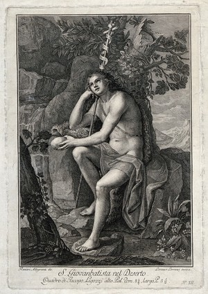 view Saint John the Baptist. Engraving by L. Lorenzi after R. Allegranti after J. Ligozzi.