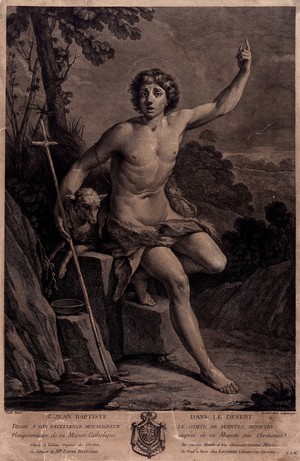 view Saint John the Baptist. Engraving by P.P. Molés, 1770, after G. Reni.