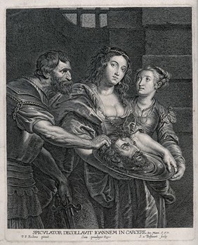 Decapitation of Saint John the Baptist. Engraving by S.A. Bolswert after Sir P.P. Rubens.