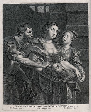 view Decapitation of Saint John the Baptist. Engraving by S.A. Bolswert after Sir P.P. Rubens.