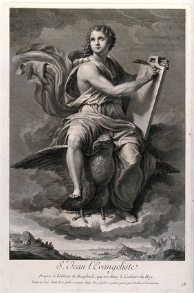 Saint John the Evangelist. Engraving by N. de Larmessin after Raphael.