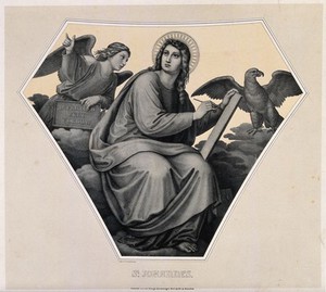 view Saint John the Evangelist. Lithograph by J.G. Schreiner.