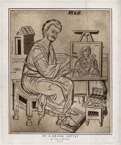 Saint Luke. Colour etching by C.M. Metz.
