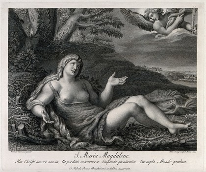 Saint Mary Magdalen. Engraving by D. Cunego, 1772, after Annibale Carracci.