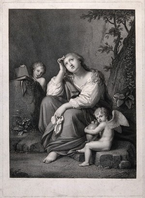 view Saint Mary Magdalen. Engraving by I. Pavon after B. Schedoni.