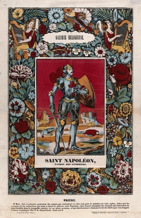 Saint Napoleon. Coloured lithograph (?), 1843.