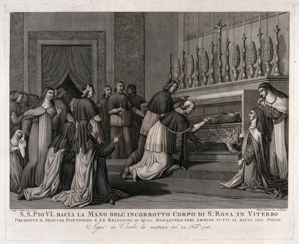 Saint Rose of Viterbo. Engraving by P. Bonato after L. Scotti.