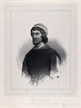 Hans Memlinc. Lithograph by L.J. Ghemar and E. Manche after H. Memlinc.