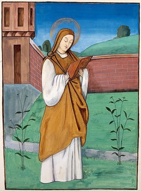 Saint Apollonia (?). Gouache painting, 19--.