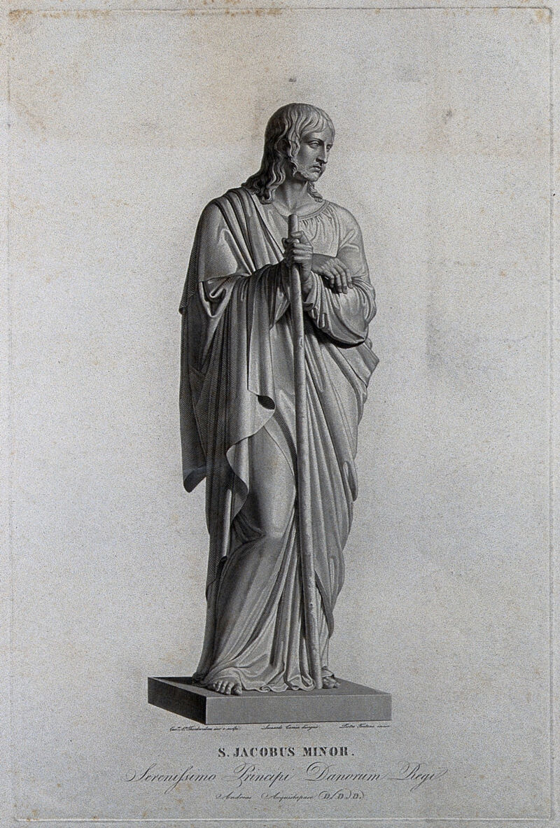 Saint James the Lesser. Engraving by P. Fontana after L. Camia after B. Thorwaldsen., by Bertel Thorvaldsen