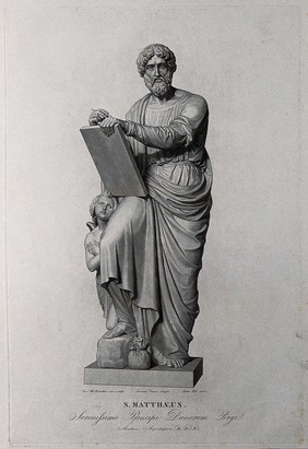 Saint Matthew. Engraving by P. Folo after L. Camia after B. Thorwaldsen.