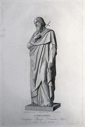 Saint Philip the Apostle. Engraving by D. Marchetti after L. Camia after B. Thorwaldsen.