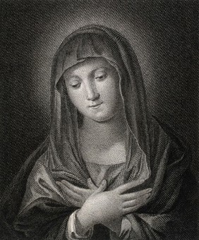 Saint Mary (the Blessed Virgin). Line engraving after F.G. Gessi.