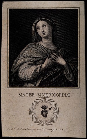 view Saint Mary (the Blessed Virgin). Engraving.