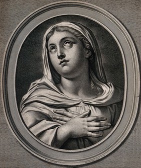 Saint Mary (the Blessed Virgin). Engraving by J. Boulanger after N.P. Loyr.