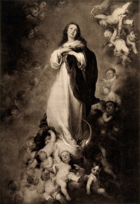 Saint Mary (the Blessed Virgin). Mezzotint (?) after B.E. Murillo.
