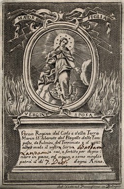 Saint Mary (the Blessed Virgin). Etching.