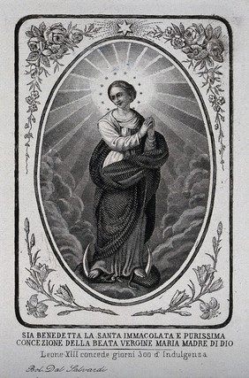 Saint Mary (the Blessed Virgin). Etching.