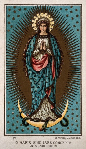 view Saint Mary (the Blessed Virgin). Colour lithograph.