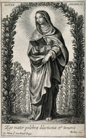 Saint Mary (the Blessed Virgin). Engraving by G. Huret.