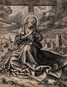 Saint Mary (the Blessed Virgin). Engraving by Jeronimus Wierix.