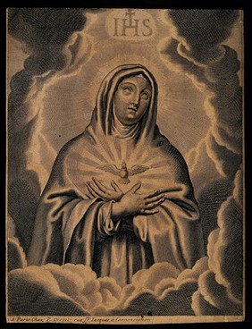 Saint Mary (the Blessed Virgin). Line engraving.