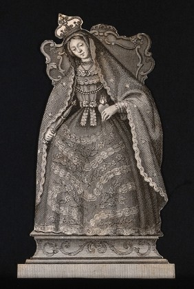 Saint Mary (the Blessed Virgin). Engraving.