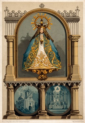 Saint Mary (the Blessed Virgin). Colour lithograph.