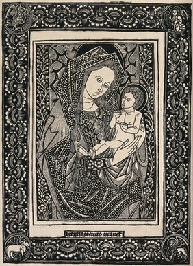 Saint Mary (the Blessed Virgin) with the Christ Child. Lithograph after Bernhardinus Milnet.