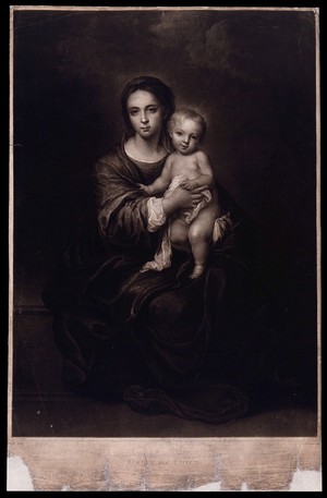 view Saint Mary (the Blessed Virgin) with the Christ Child. Mezzotint by C. Turner after B.E. Murillo.