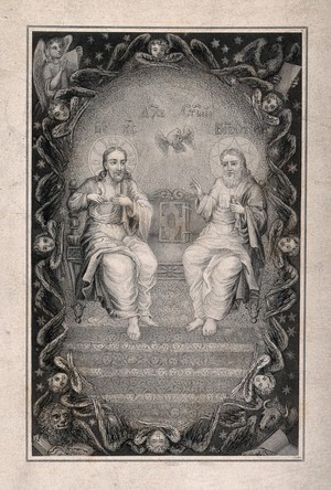 view The Holy Trinity. Engraving.