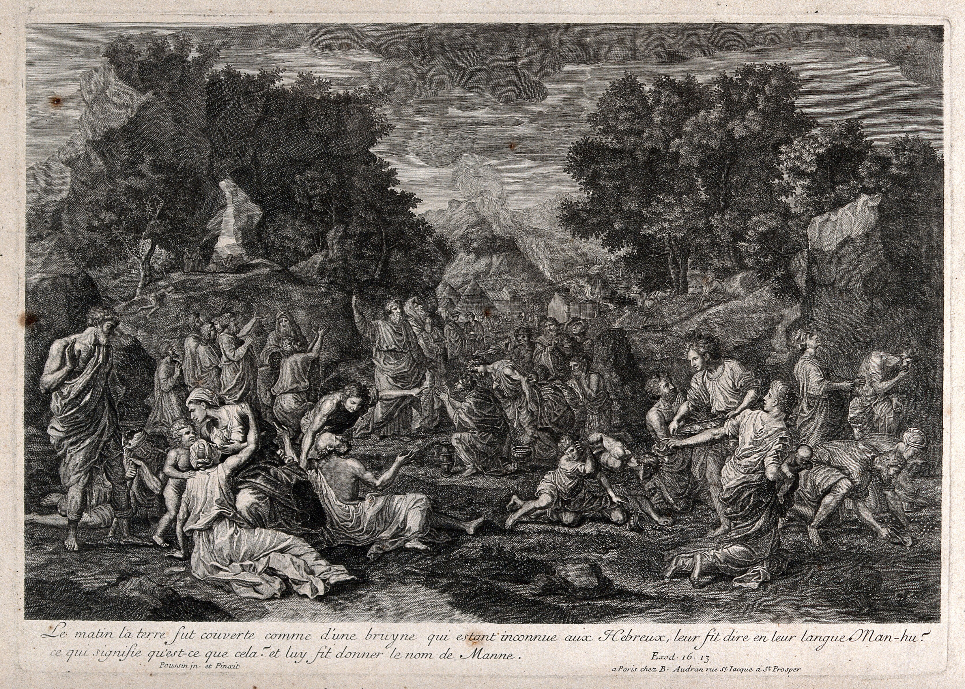 The People Of Moses Receive Manna From Heaven In The Wilderness