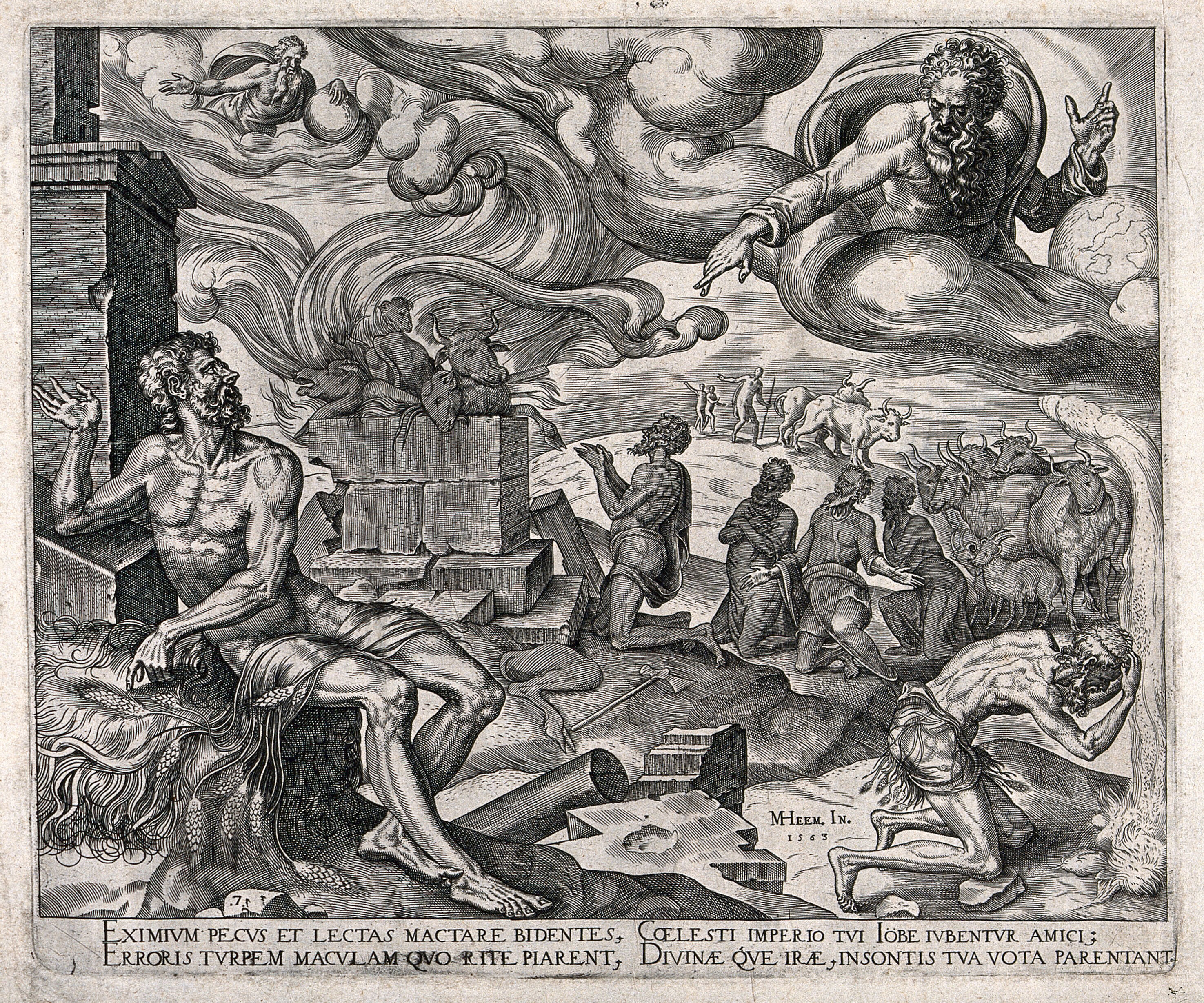 The Torments Of Job Under A Swirling Sky Dominated By God