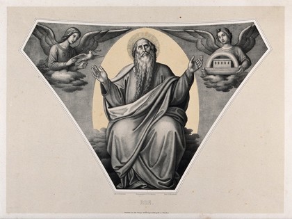 The canonised Noah. Lithograph by J.G. Schreiner, c. 1840.