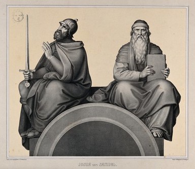 The canonised Joshua and Samuel. Lithograph by J.G. Schreiner, c. 1840.