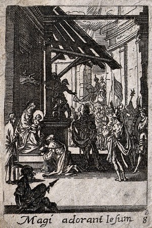 view The adoration of the magi. Etching by or after J. Callot.