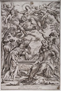 The Assumption of the Virgin. Etching by G.M. Mitelli after A. Carracci.