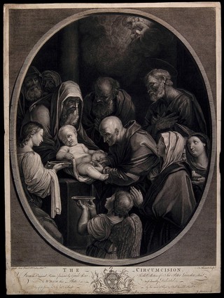 The circumcision of Christ. Engraving by F-G. Aliamet, 1765, after R. Earlom after G. Reni.