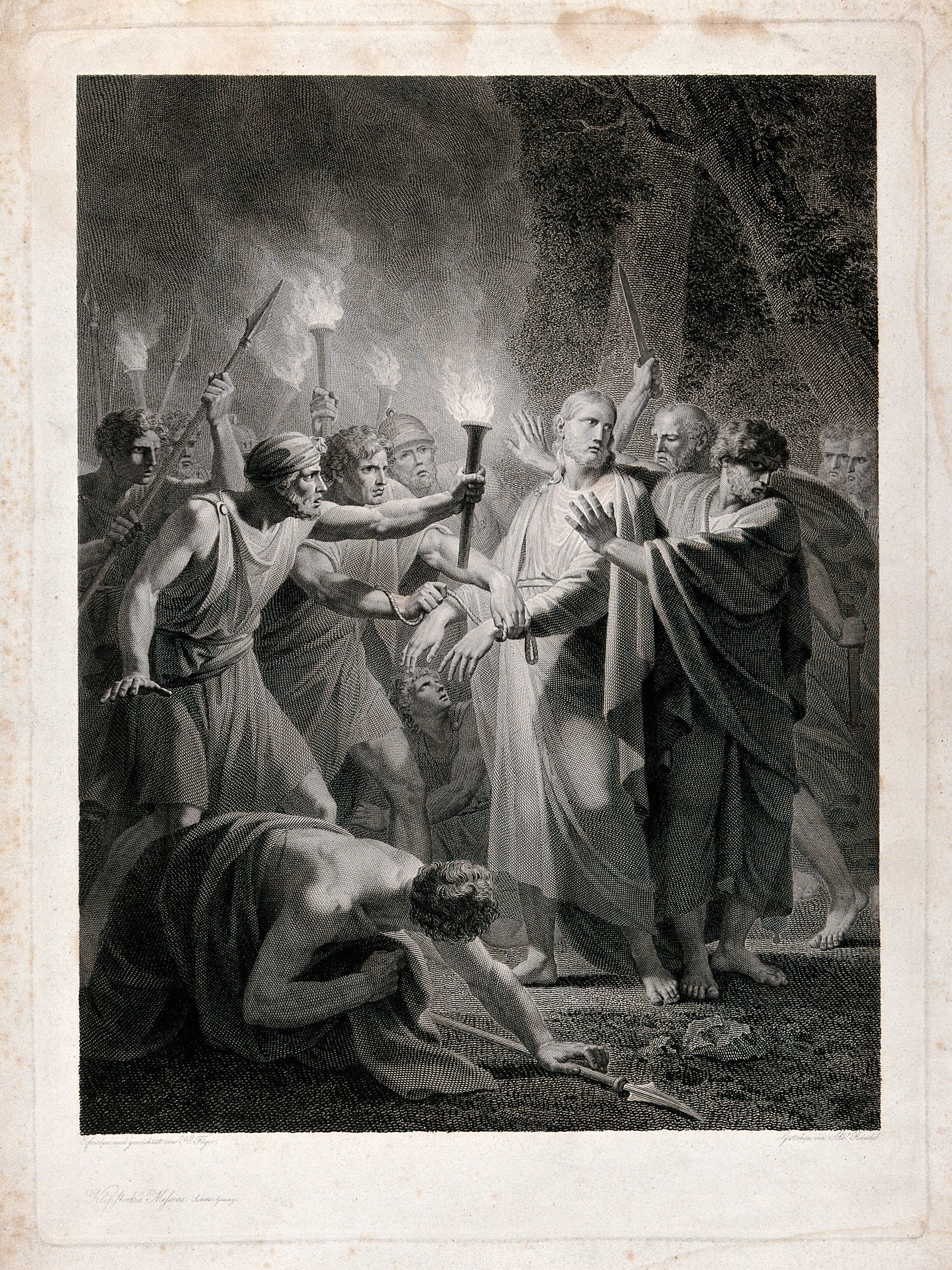 Jesus Is Arrested In The Night In The Garden Of Gethsemane