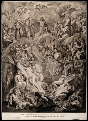 view The last judgment. Engraving by C. de Visscher after P.P. Rubens.