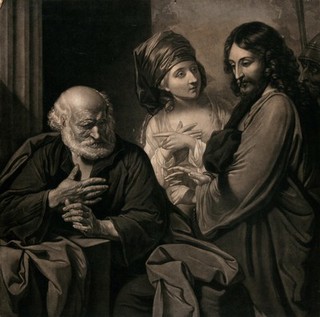 Saint Peter having denied Christ. Mezzotint by G. Keating after B. West.