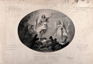 view The Resurrection. Aquatint by G. Sanders after E. Taylor.