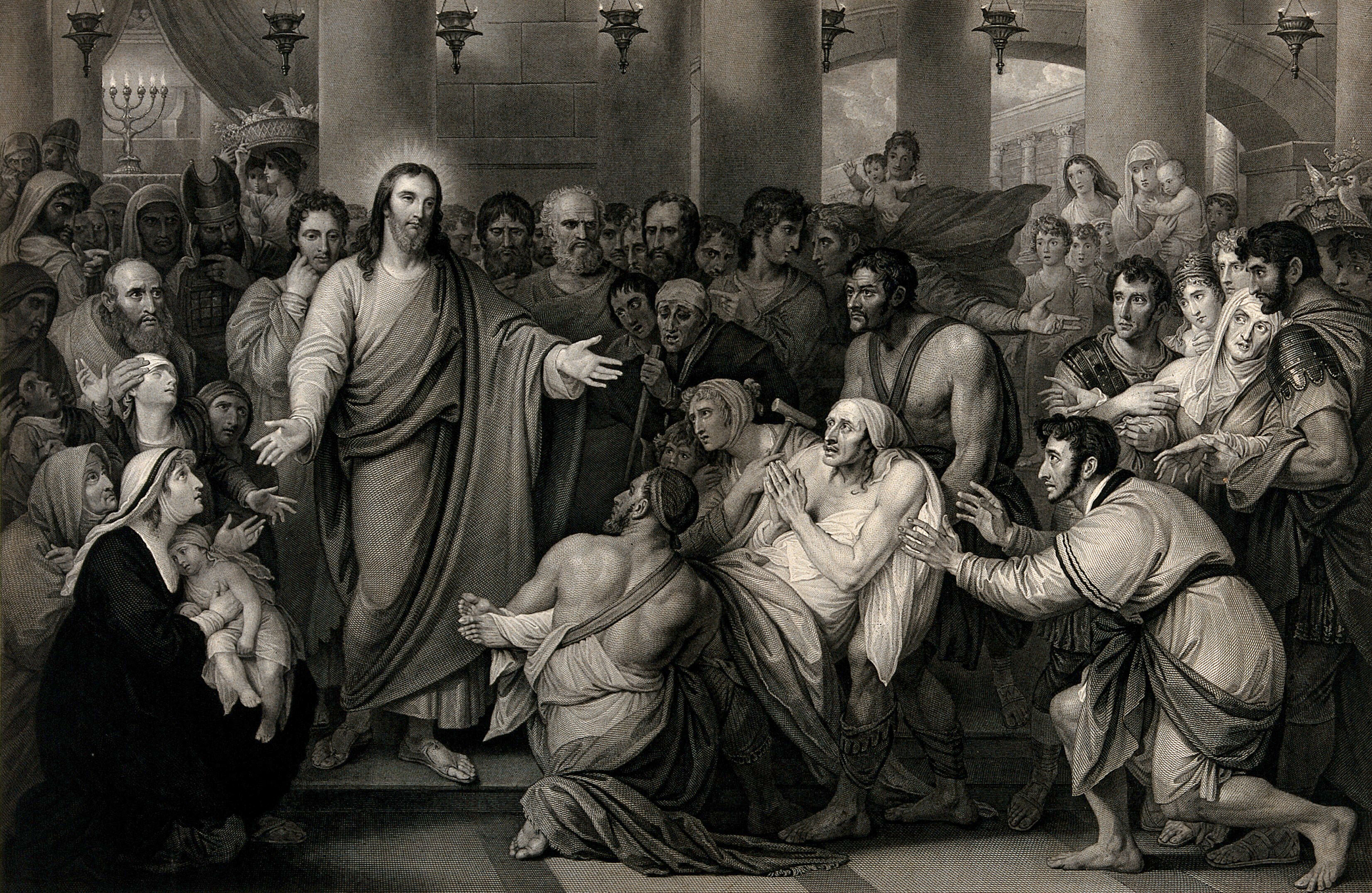 Christ Healing The Sick In The Temple Engraving By C Heath 1822