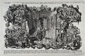 view The death of Elisha and other scenes from the fourth book of Kings. Etching by J. and J. Klauber.