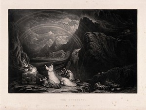 view The covenant. Mezzotint by J. Martin, 1832.