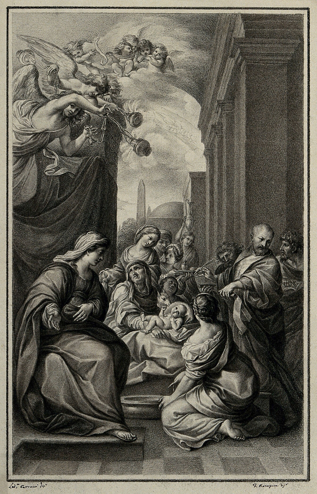 The Birth Of John The Baptist Drawing By F Rosaspina C 1830