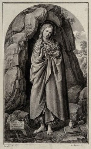 view Saint Mary Magdalene. Drawing by F. Rosaspina, c. 1830, after T. Viti.