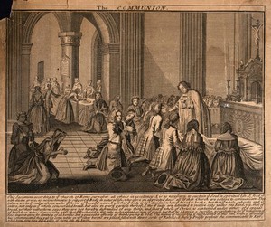 view The sacrament of the Roman Catholic church: holy communion. Etching after B. Picart.