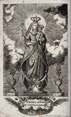 view The Virgin of Juanajuato. Etching.